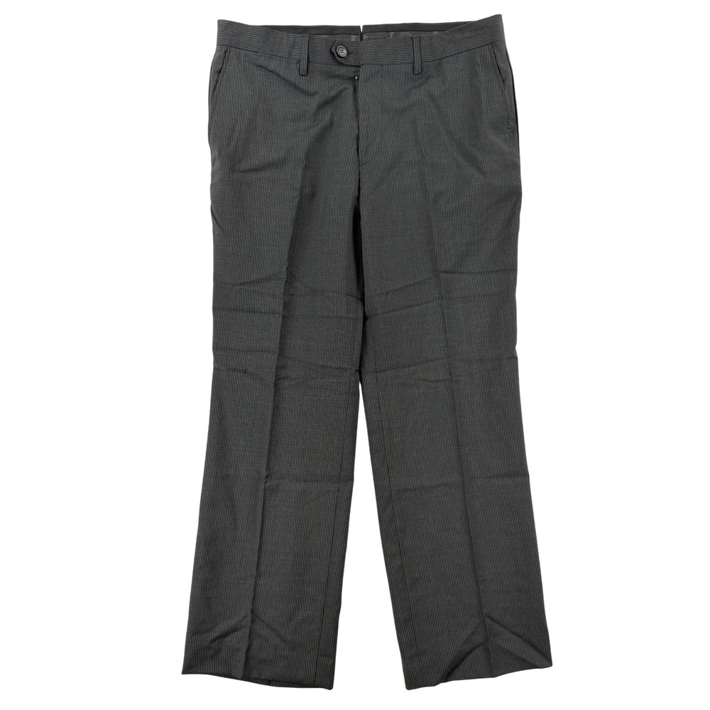 Versace Collection Dress Pants Mens 36x30 Gray Regular Fit Pinstripe Office 52EU